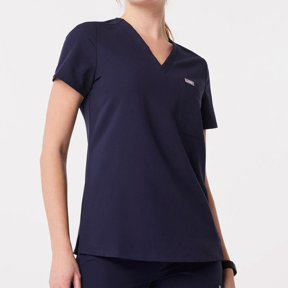 FIGS Catarina Scrub Top in Navy Blue